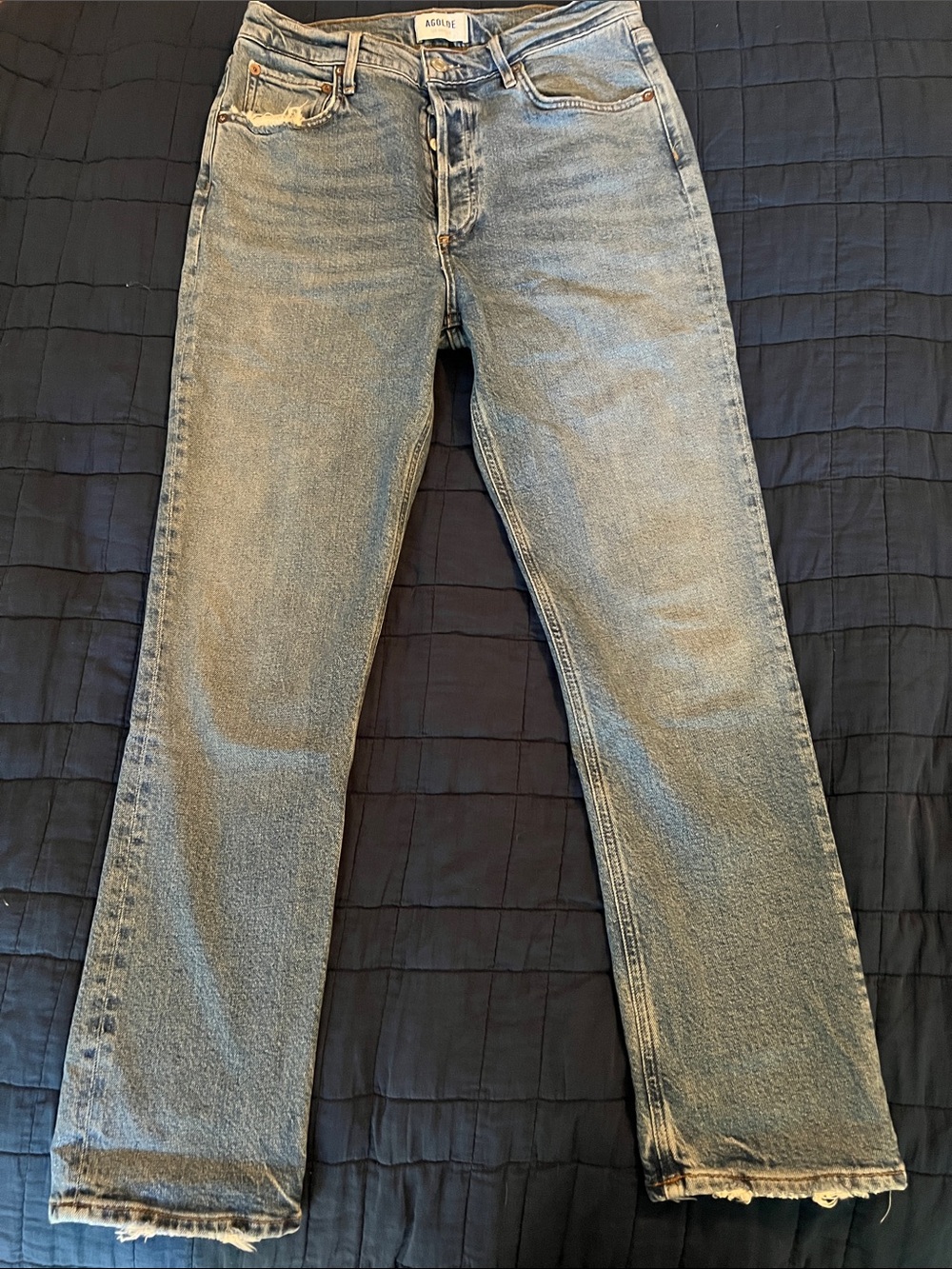 AGOLDE Riley Long High Rise Straight Leg Jean - Picture 4 of 6